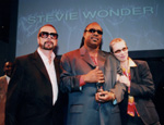 Stevie Wonder with Dave Stewart and Annie Lennox